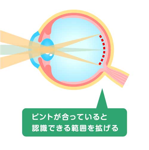 EDOFを表す眼球の図